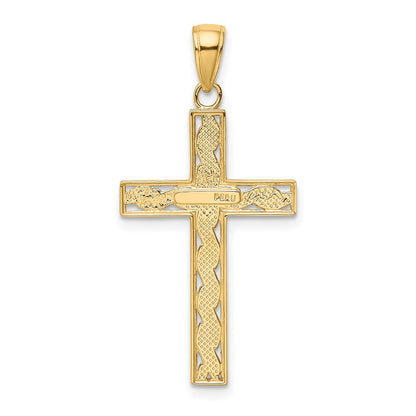10K Gelbgold 10K Kordel Kreuz Anhänger