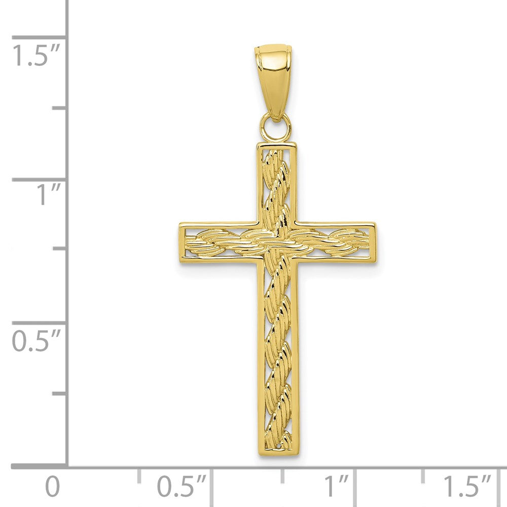 10K Gelbgold 10K Kordel Kreuz Anhänger