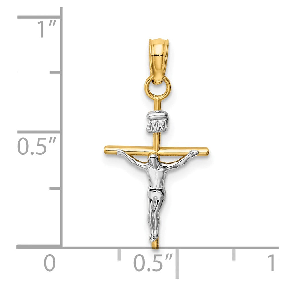 10K Bicolor Inri Kruzifix Anhänger