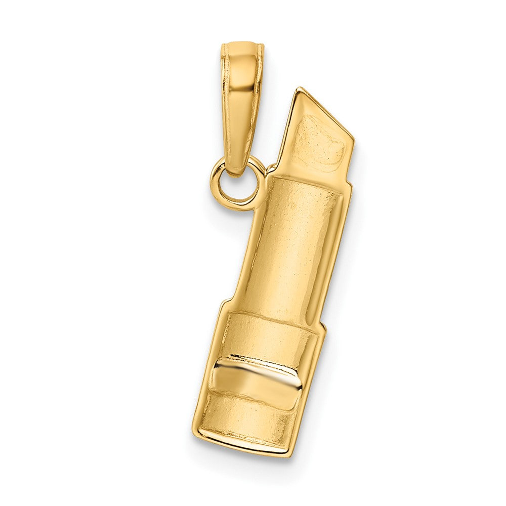 10K Gelb mit Rhodium 10K mit Rhodium Emailliert Lipstick Charm