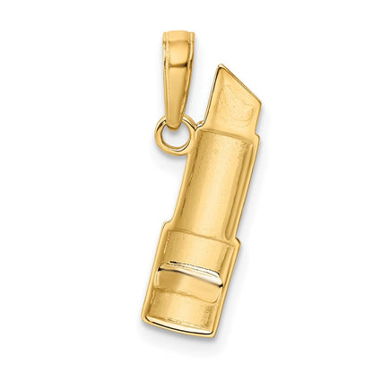 10K Gelb mit Rhodium 10K mit Rhodium Emailliert Lipstick Charm