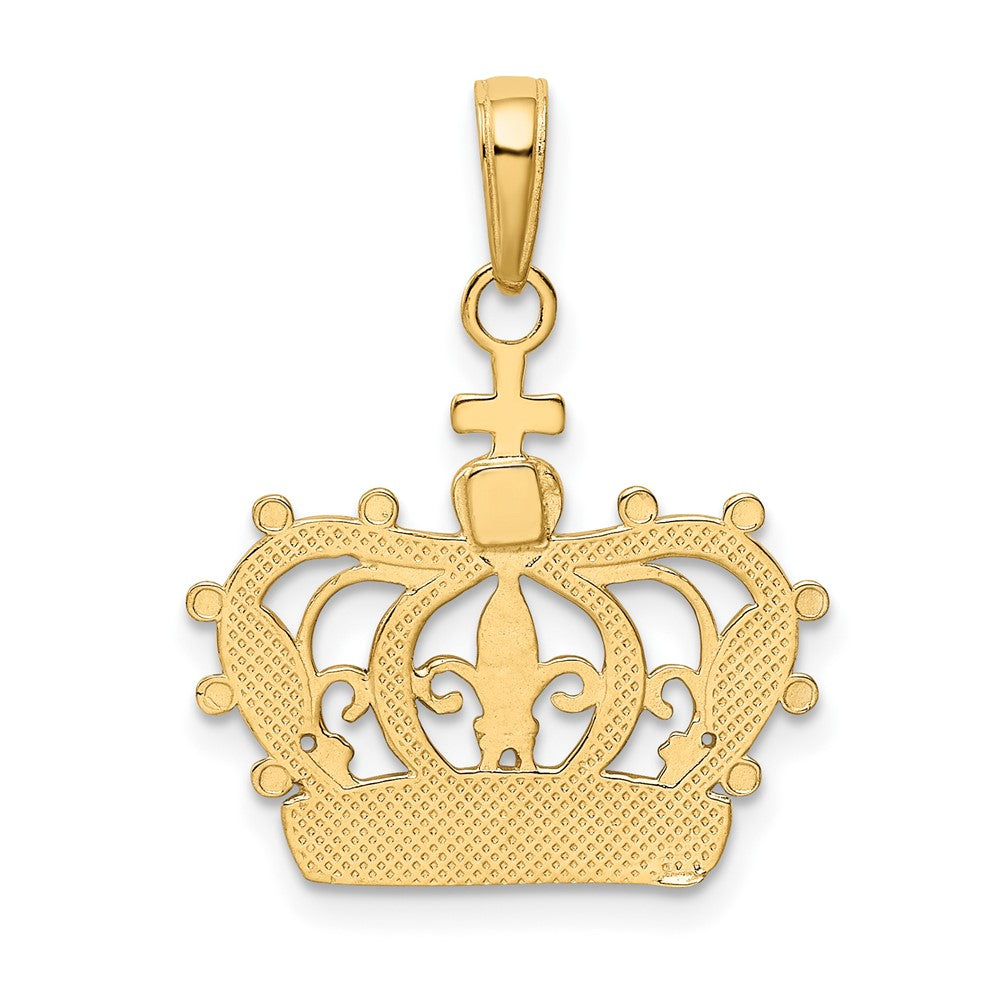 10K Gelb mit Rhodium 10K mit Rhodium Krone Anhänger