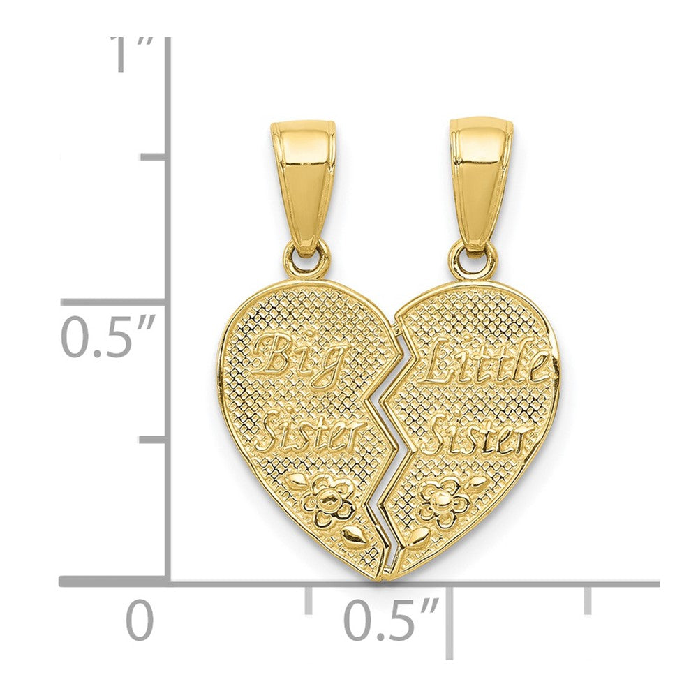 10K Gelbgold Big Schwester/little Schwester Break-apart Charm