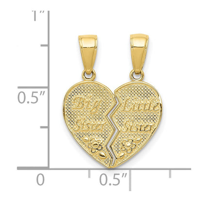 10K Gelbgold Big Schwester/little Schwester Break-apart Charm