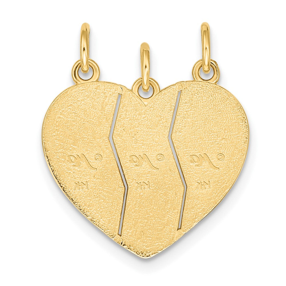 10K Gelbgold 3 Stück Break-apart Big Sis, Sis & Lil Charm