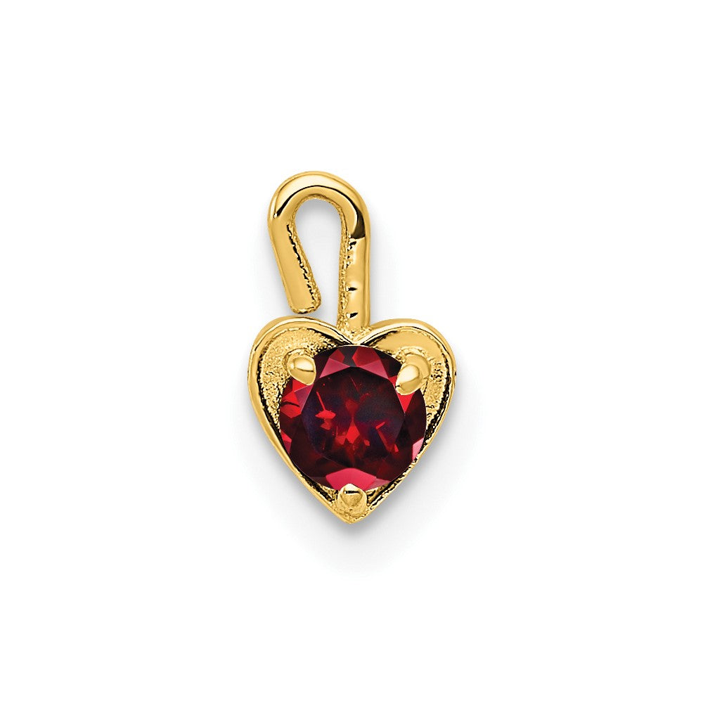 10K Gelbgold 10ky January Synthetisch Geburtsstein Herz Charm