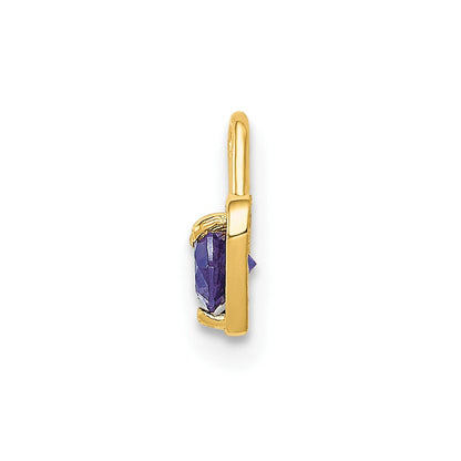 10K Gelbgold 10ky June Synthetisch Geburtsstein Herz Charm