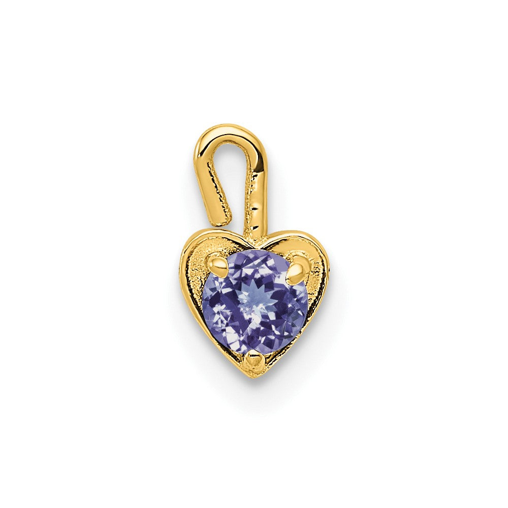 10K Gelbgold 10ky June Synthetisch Geburtsstein Herz Charm