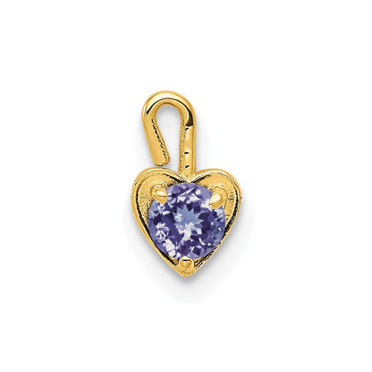 10K Gelbgold 10ky June Synthetisch Geburtsstein Herz Charm