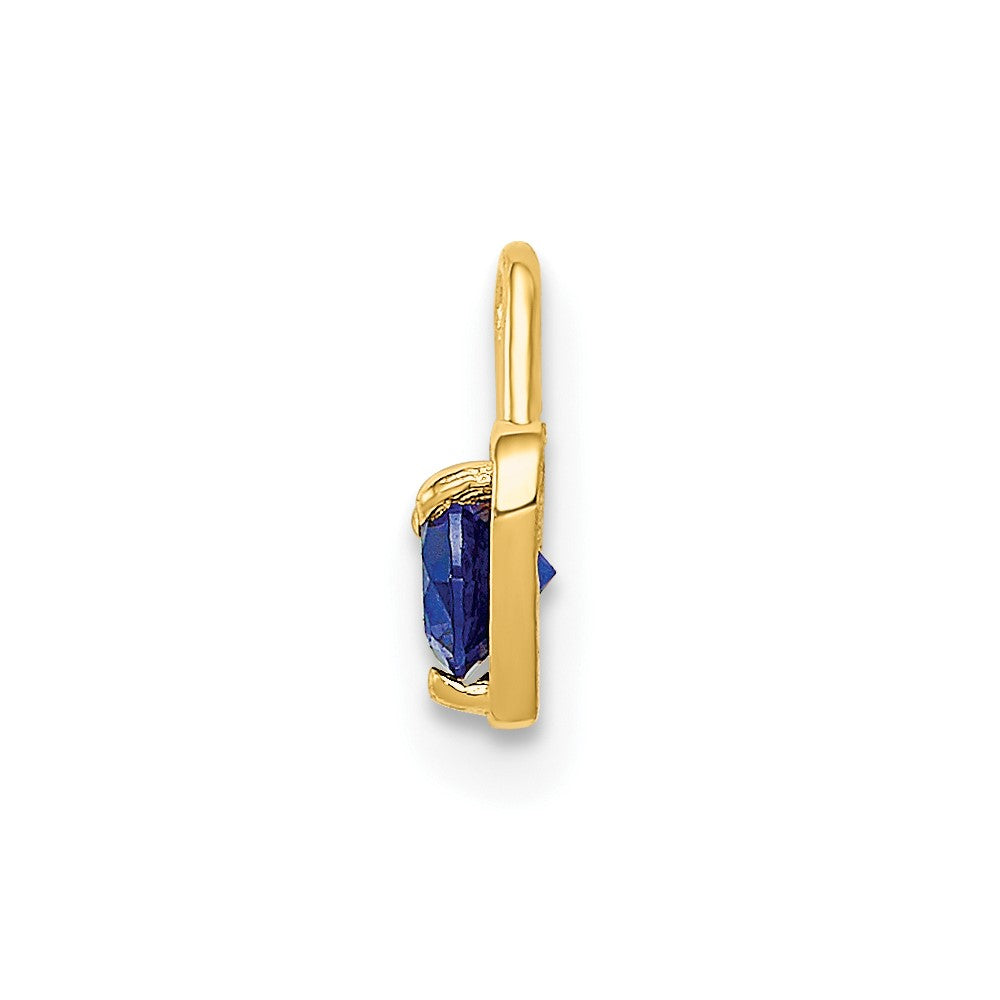 10K Gelbgold 10ky September Synthetisch Geburtsstein Herz Charm