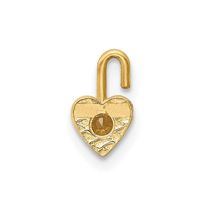 10K Gelbgold 10ky November Synthetisch Geburtsstein Herz Charm