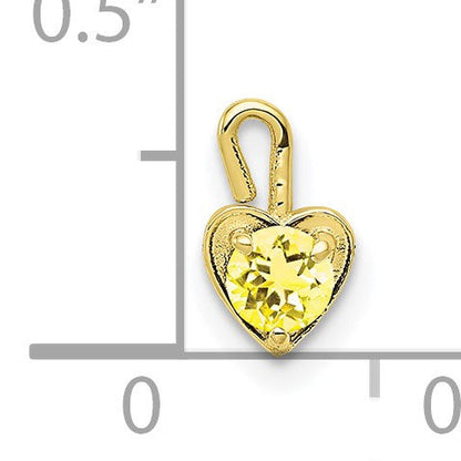10K Gelbgold 10ky November Synthetisch Geburtsstein Herz Charm