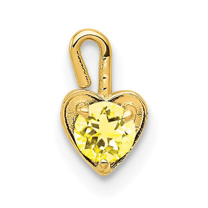 10K Gelbgold 10ky November Synthetisch Geburtsstein Herz Charm