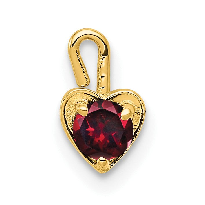 10K Gelbgold 10ky July Synthetisch Geburtsstein Herz Charm