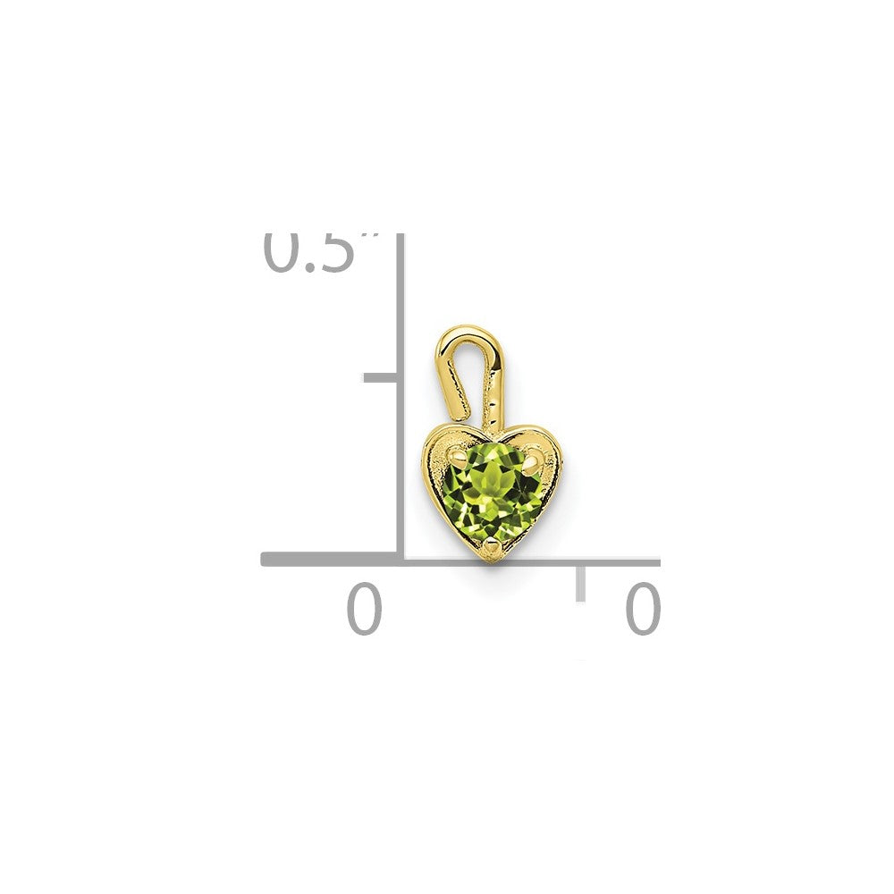10K Gelbgold 10ky August Synthetisch Geburtsstein Herz Charm