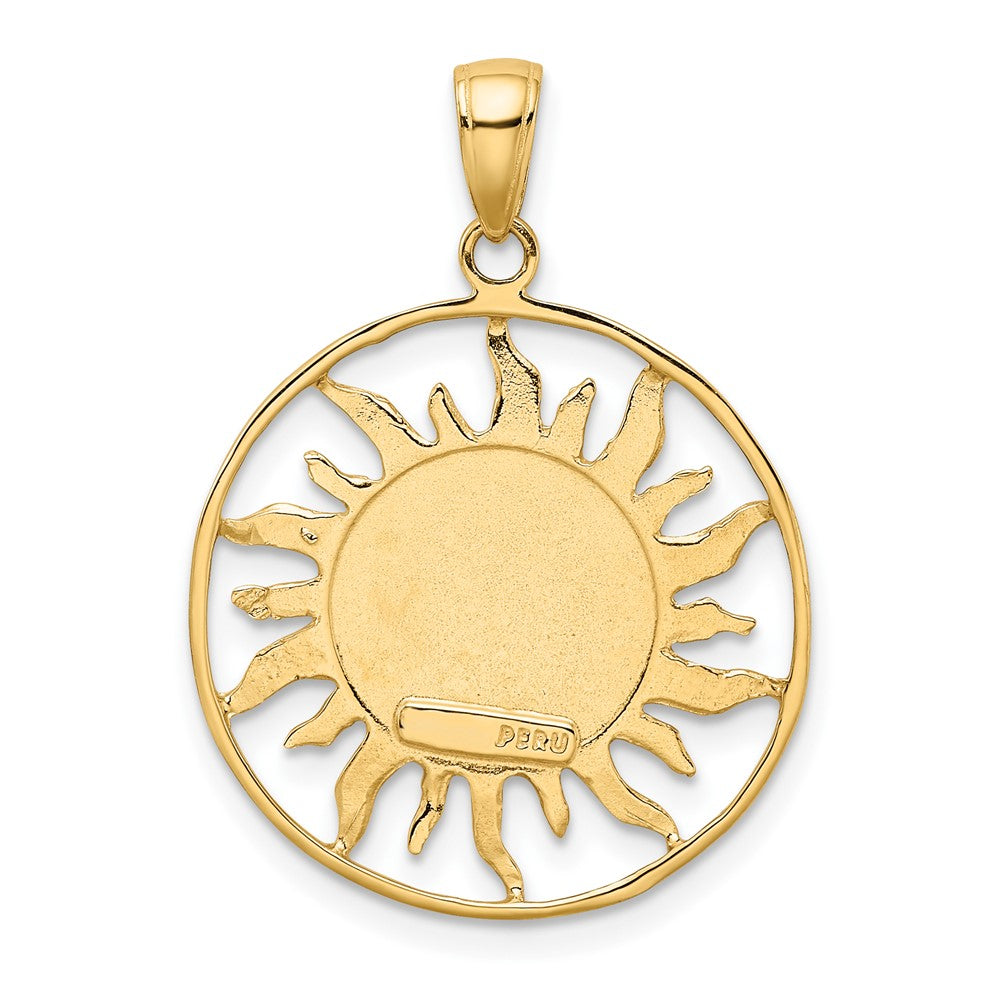 10K Gelbgold Poliert Sonne mit Mond & Stern Charm