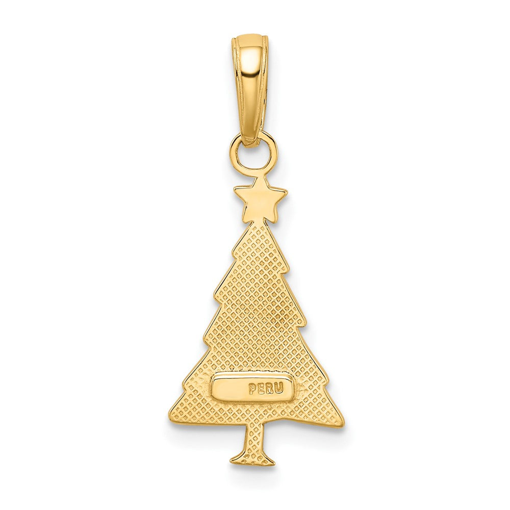 10K Gelbgold 10K Poliert Weihnachten Baum Anhänger