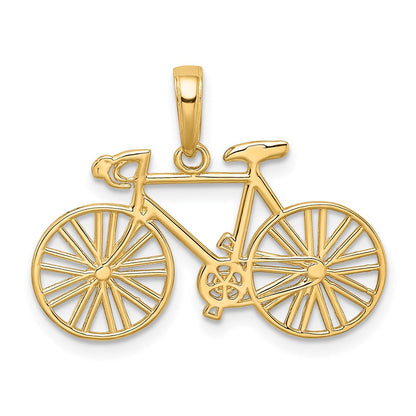 10K Gelbgold 3d Poliert Bicycle Charm