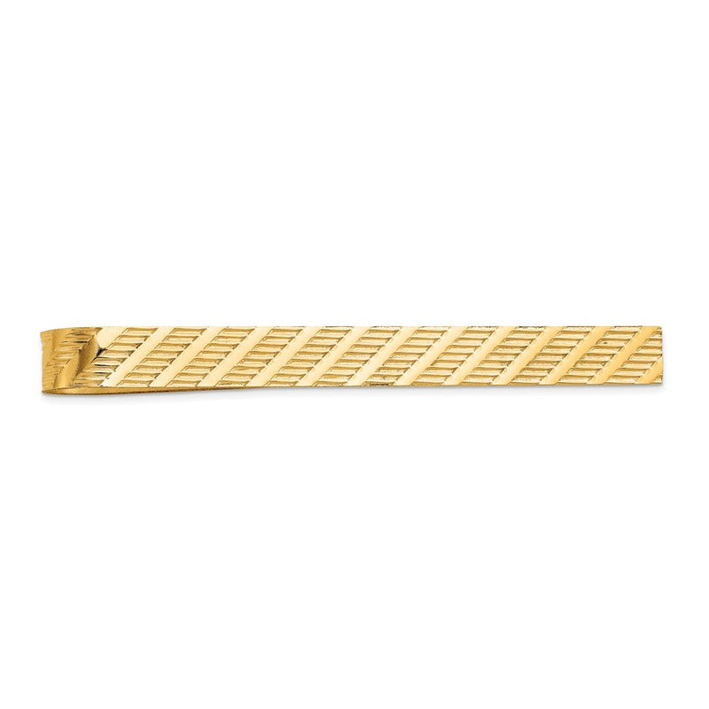 10K Gelbgold Herren Strukturiert Krawatten Stab