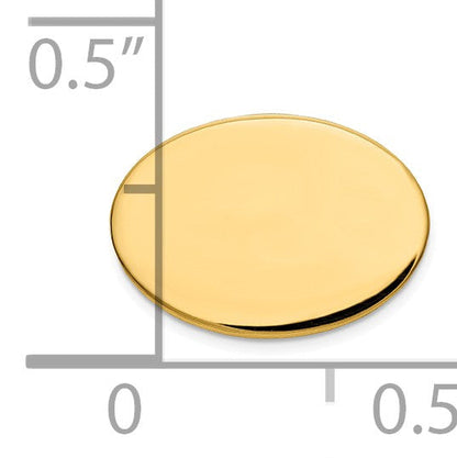 10K Gelbgold 10K Herren Oval Hoch Poliert Krawatten Tac