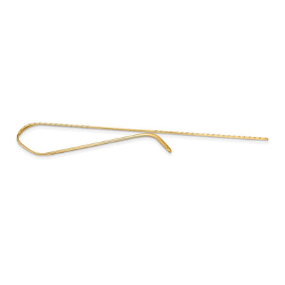 10K Gelbgold Herren Gerillt Gravierbar Krawatten Stab