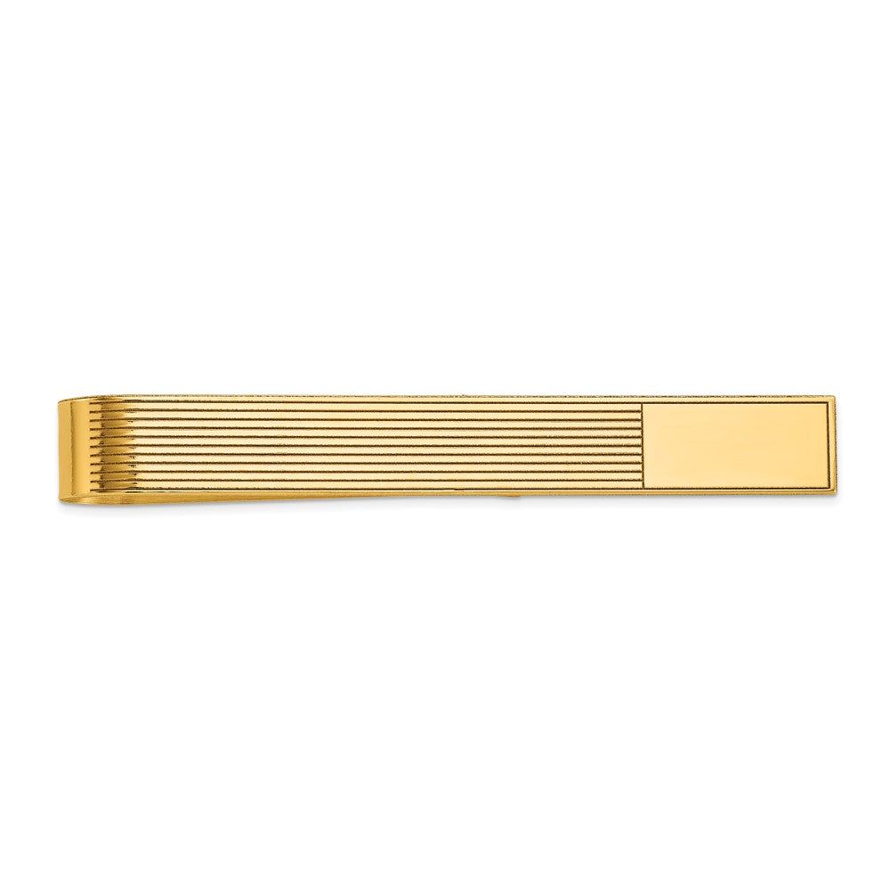 10K Gelbgold Herren Gerillt Gravierbar Krawatten Stab