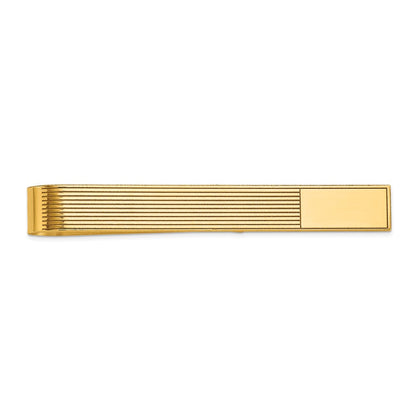 10K Gelbgold Herren Gerillt Gravierbar Krawatten Stab