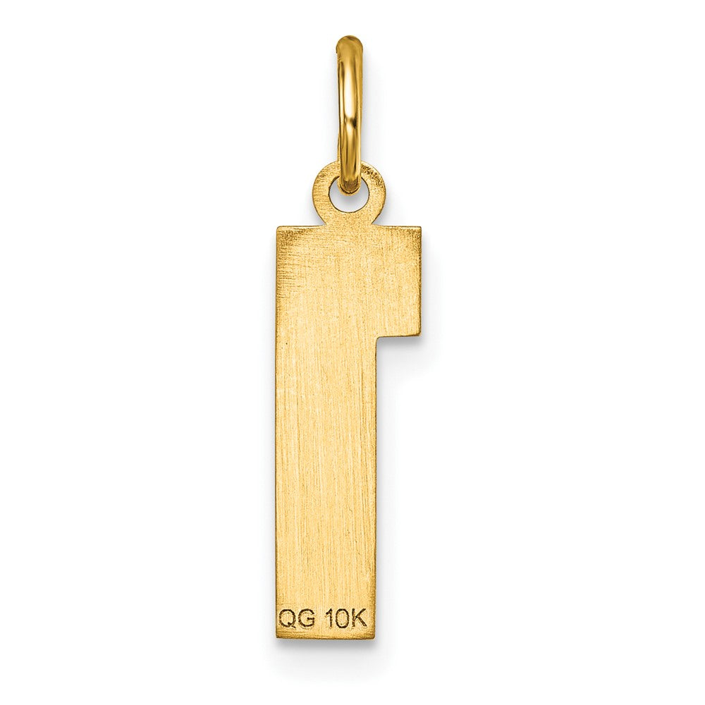 10K Gelbgold 10ky Casted Mittel Diamantiert Zahl 1 Charm