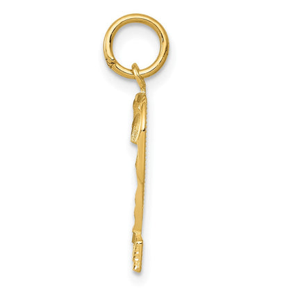 10K Gelbgold 10ky Casted Mittel Diamantiert Zahl 2 Charm