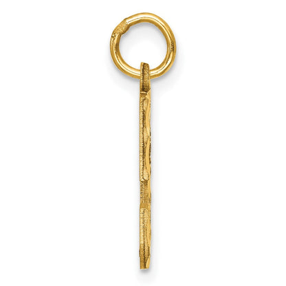 10K Gelbgold 10ky Casted Mittel Diamantiert Zahl 5 Charm