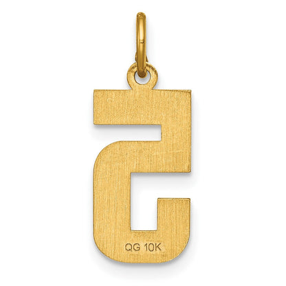 10K Gelbgold 10ky Casted Mittel Diamantiert Zahl 5 Charm