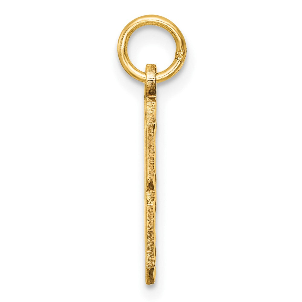 10K Gelbgold 10ky Casted Mittel Diamantiert Zahl 8 Charm