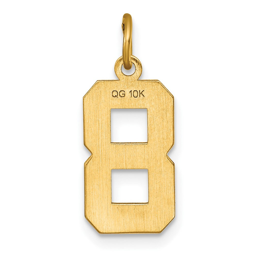 10K Gelbgold 10ky Casted Mittel Diamantiert Zahl 8 Charm