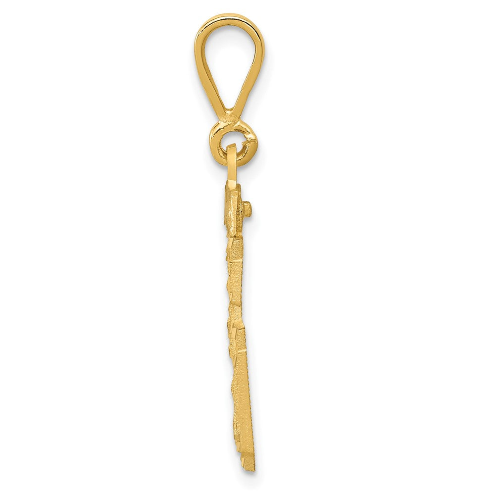10K Gelbgold 10ky Casted Mittel Diamantiert Zahl 36 Charm