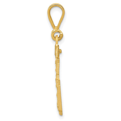 10K Gelbgold 10ky Casted Mittel Diamantiert Zahl 36 Charm
