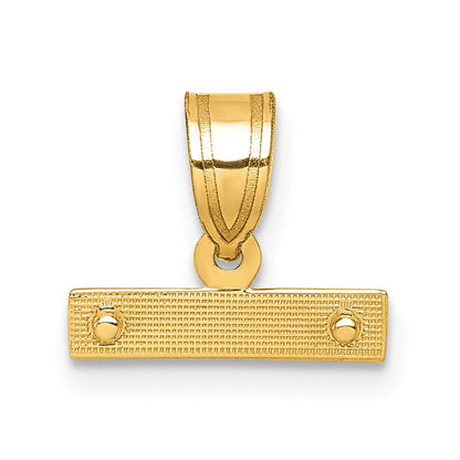 10K Gelbgold 10ky Casted Mittel Diamantiert Oberteil Charm