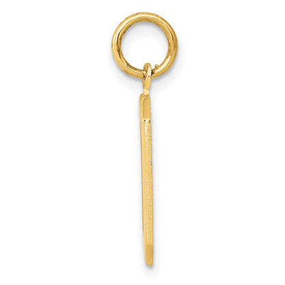 10K Gelbgold Mittel Poliert Zahl 0 Charm