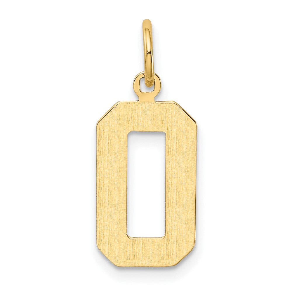 10K Gelbgold Mittel Poliert Zahl 0 Charm