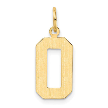 10K Gelbgold Mittel Poliert Zahl 0 Charm