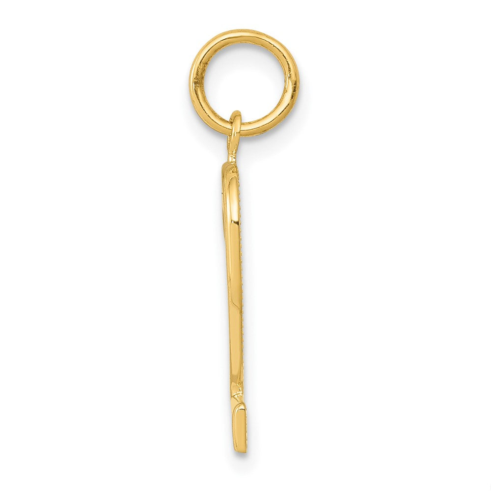 10K Gelbgold Mittel Poliert Zahl 2 Charm