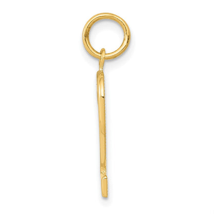 10K Gelbgold Mittel Poliert Zahl 2 Charm