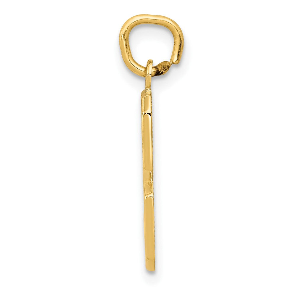 10K Gelbgold Mittel Poliert Zahl 3 Charm