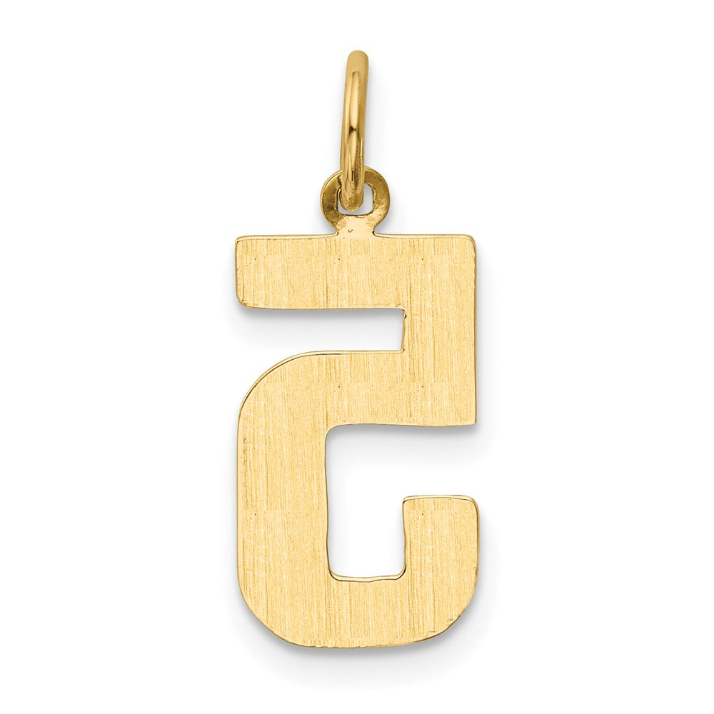 10K Gelbgold Mittel Poliert Zahl 5 Charm