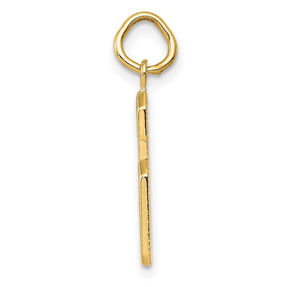 10K Gelbgold Mittel Poliert Zahl 6 Charm