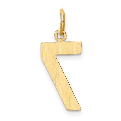 10K Gelbgold Mittel Poliert Zahl 7 Charm