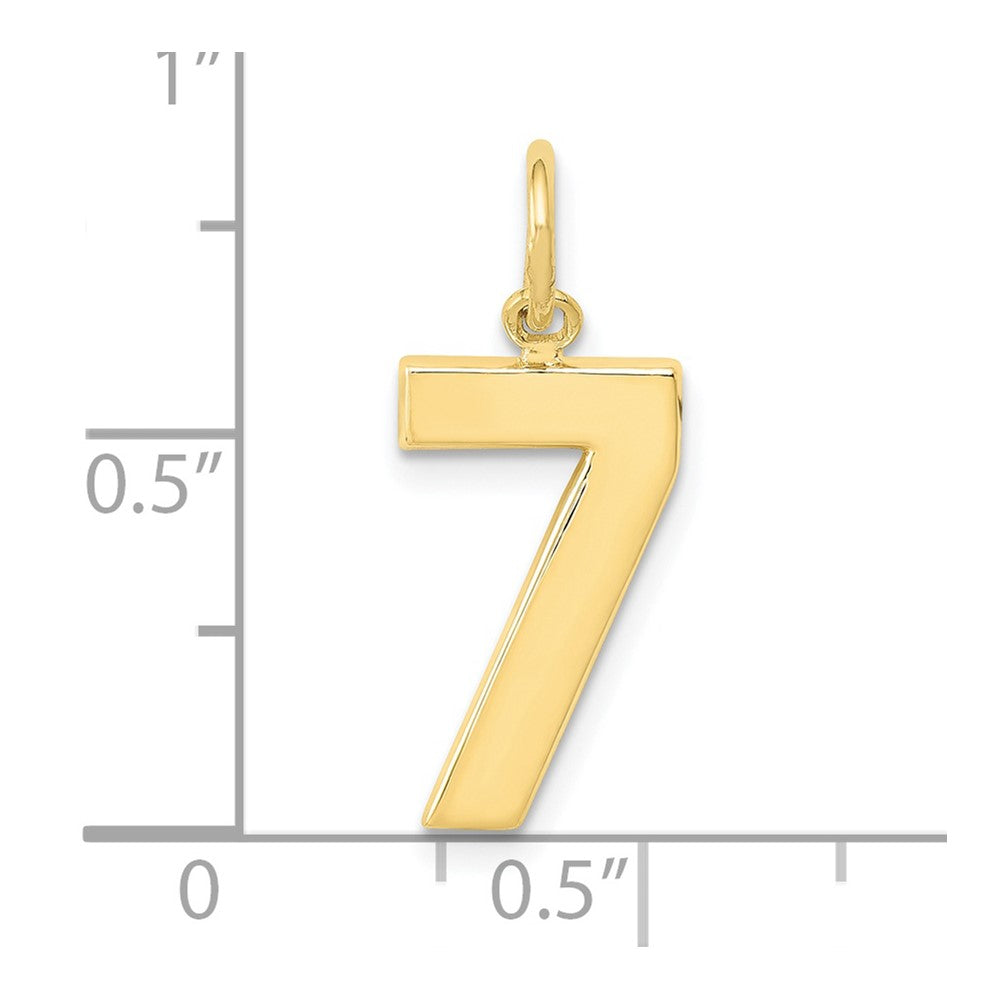10K Gelbgold Mittel Poliert Zahl 7 Charm