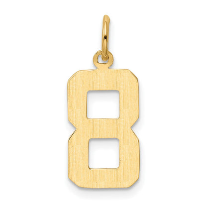 10K Gelbgold Mittel Poliert Zahl 8 Charm