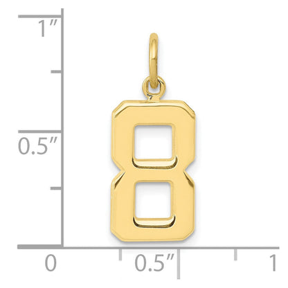10K Gelbgold Mittel Poliert Zahl 8 Charm