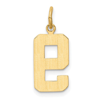 10K Gelbgold Mittel Poliert Zahl 9 Charm
