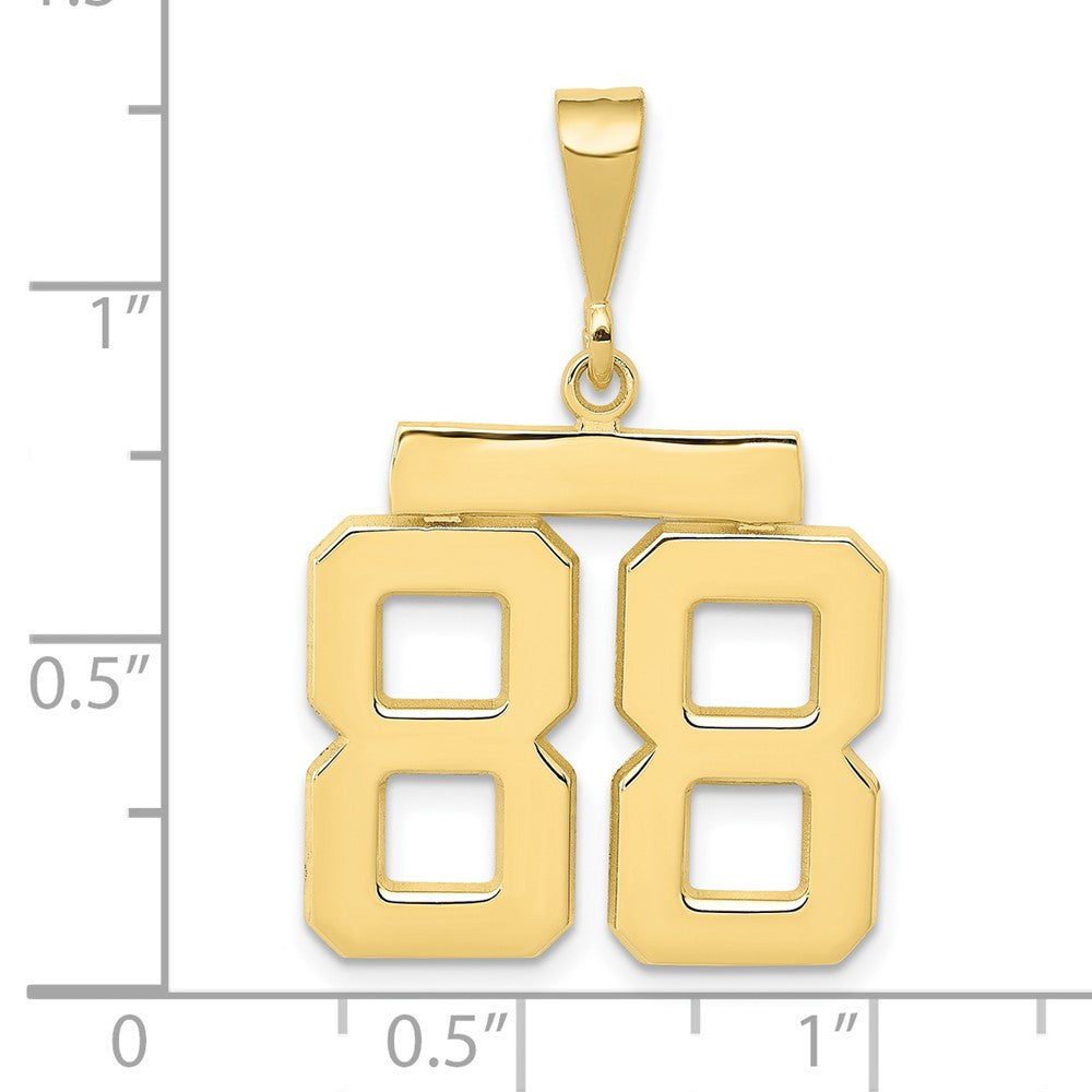 10K Gelbgold Mittel Poliert Zahl 88 Charm
